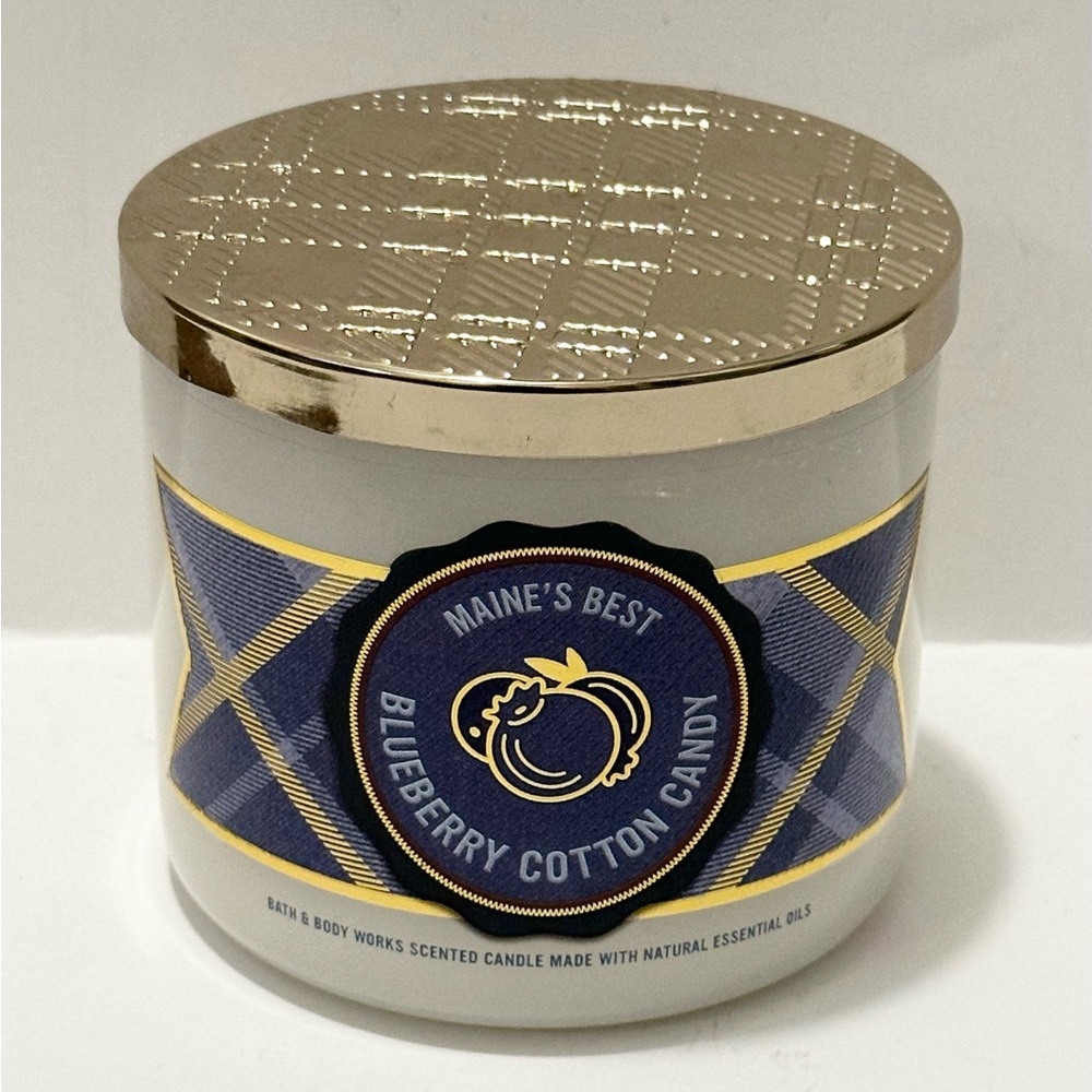 Bath & Body Works BLUEBERRY COTTON CANDY 3 Wick 14.5oz Candle